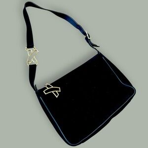 Vintage Black Paloma Picasso Suede Bag w/ Gold Hardware
